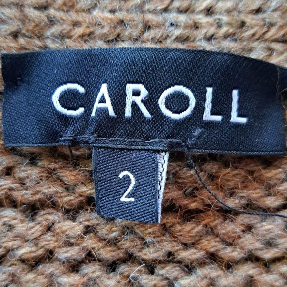 CAROLL ITALY womens CARDIGAN Sz 2 ALPAGA MERINO wool CROP "metal" buttons A GEM - Picture 6 of 8